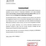 La lettre de félicitation du syndicat des agents des impôts et domaines